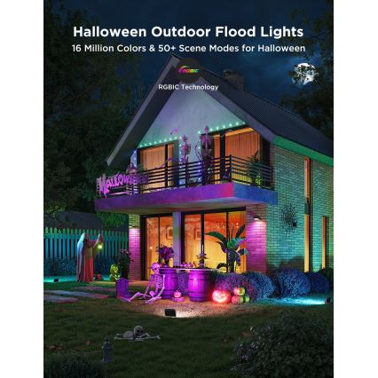 Govee - Zestaw 4x naświetlaczy LED RGBICWW ściemnialnych/24W/230V IP66 Matter Wi-Fi