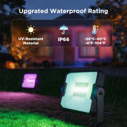 Govee - Zestaw 4x naświetlaczy LED RGBICWW ściemnialnych/24W/230V IP66 Matter Wi-Fi