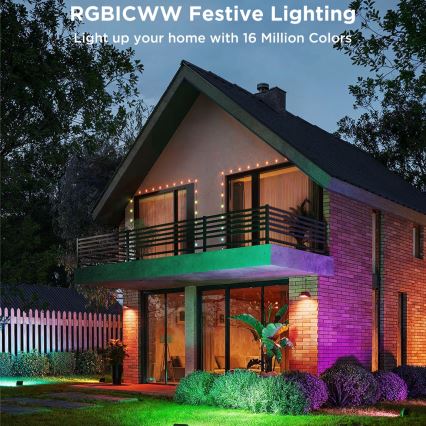 Govee - Zestaw 4x naświetlaczy LED RGBICWW ściemnialnych/24W/230V IP66 Matter Wi-Fi