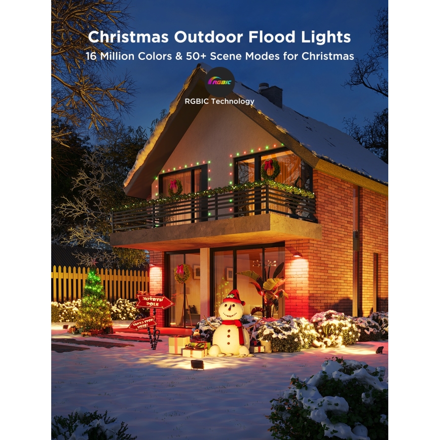 Govee - Zestaw 4x naświetlaczy LED RGBICWW ściemnialnych/24W/230V IP66 Matter Wi-Fi