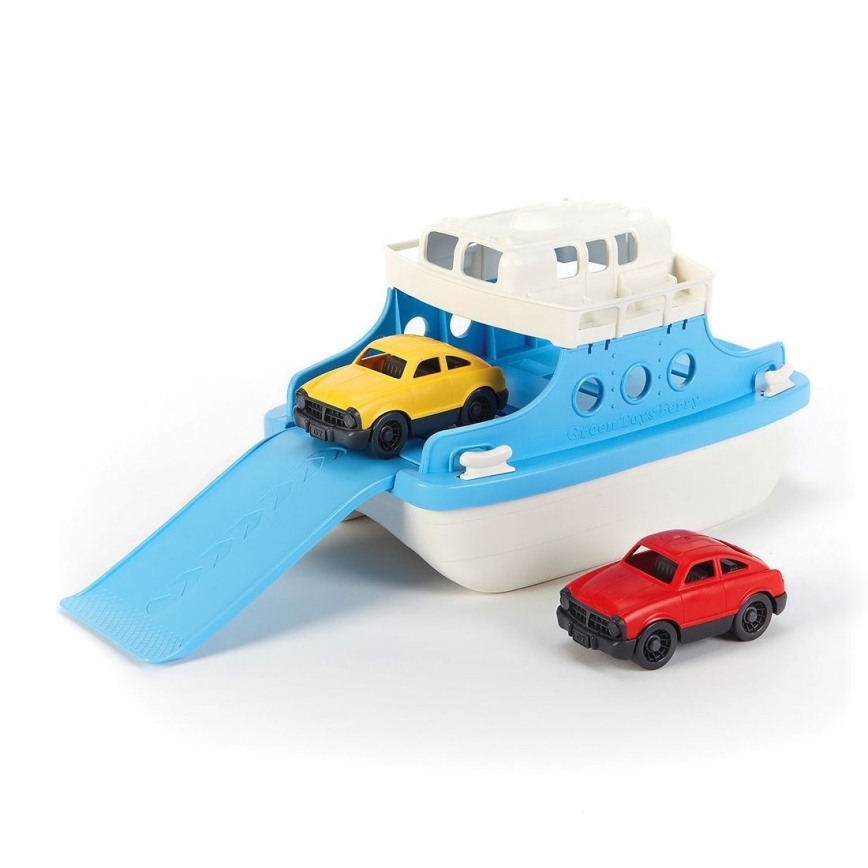 Green Toys - Prom z samochodami biały/niebieski