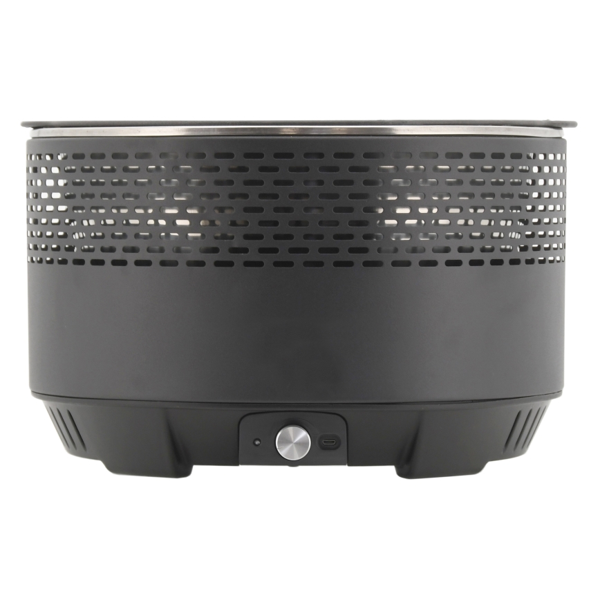 Grill stołowy na węgiel drzewny 4xAA/USB czarny