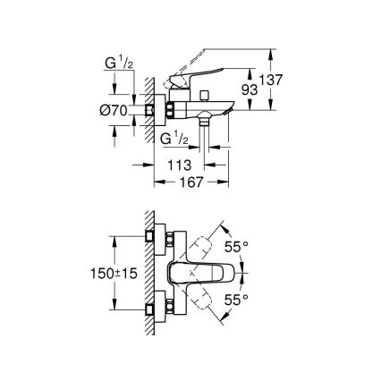 GROHE 1018720000 - Bateria wannowa DICE chrom błyszczący