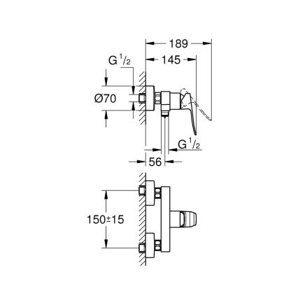 GROHE 1018740000 - Bateria prysznicowa DICE błyszczący chrom