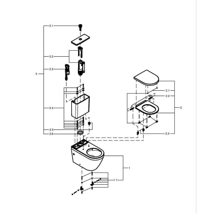 GROHE 102513SH00 - Zestaw WC EURO CERAMIC 67,3 x 37,6 x 79,2 cm ceramika/biała