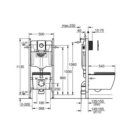 GROHE 103843SH00 - Zestaw 5 w 1 SOLIDO COMPACT 1,13 m ceramika/biała