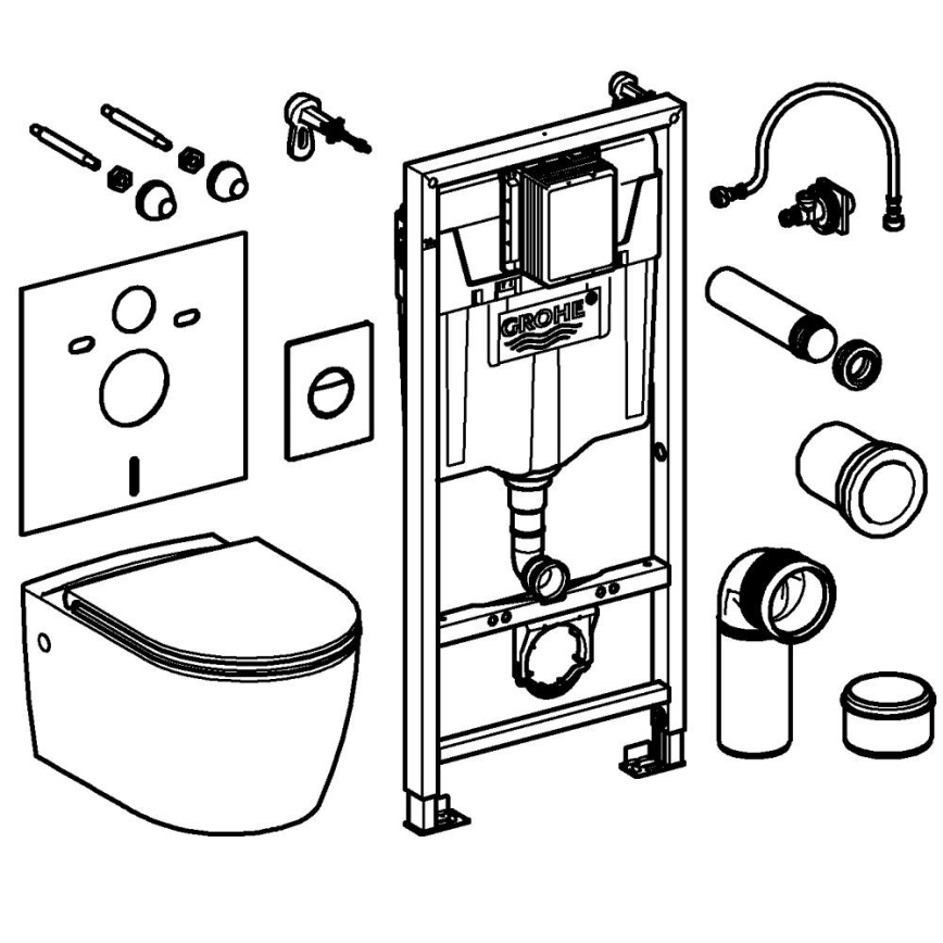 GROHE 103846SH00 - Zestaw 5 w 1 SOLIDO 1,13 m ceramika/biała