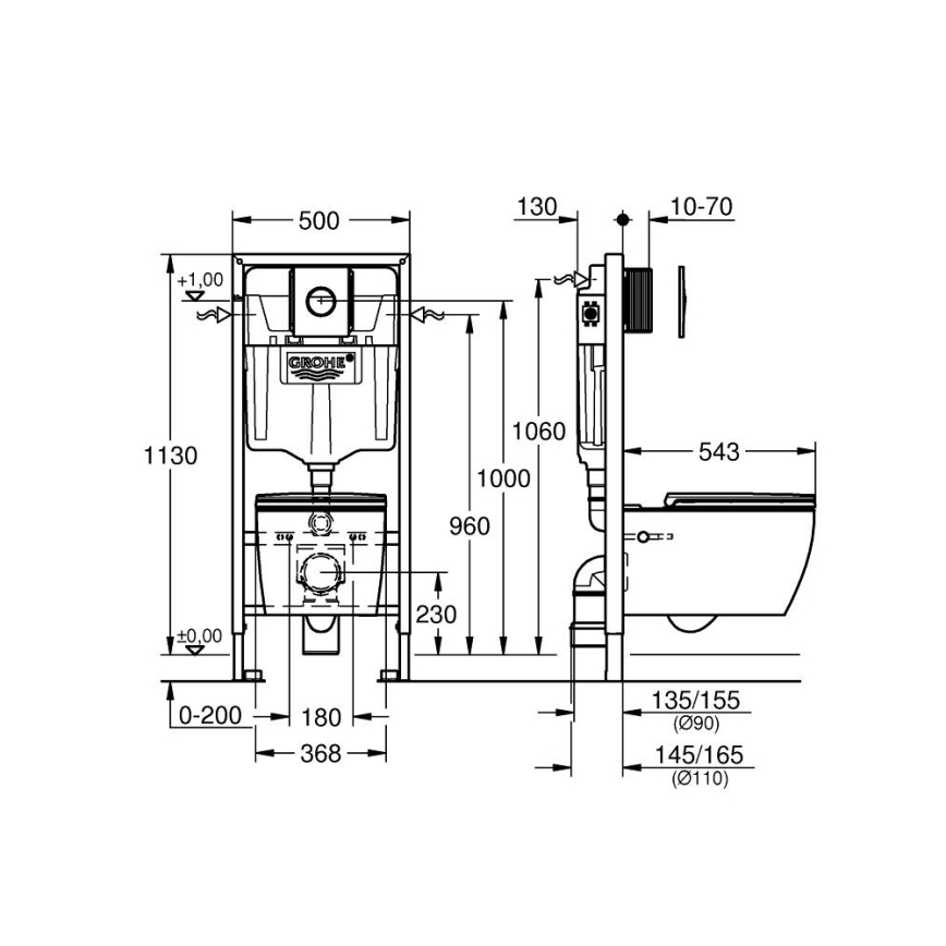 GROHE 103846SH00 - Zestaw 5 w 1 SOLIDO 1,13 m ceramika/biała