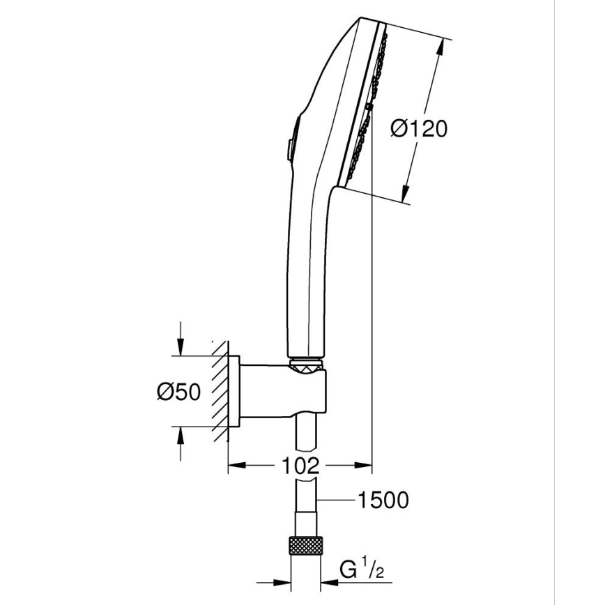 GROHE 134865AL00 - Zestaw prysznicowy VITALIO JOY+ 120 mm grafitowy