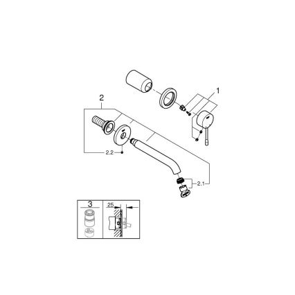 GROHE 19408DL1 - Bateria umywalkowa dwuotworowa ESSENCE 183 mm miedziana