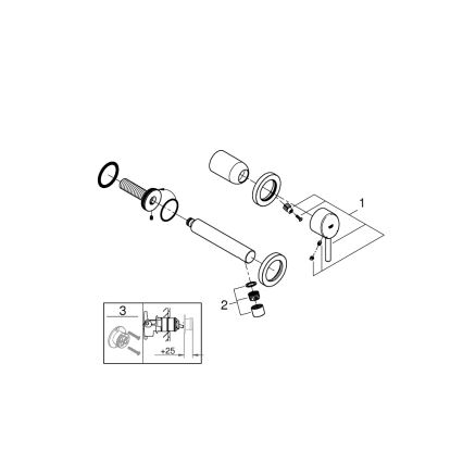GROHE 19575001 - Bateria umywalkowa 2-otworowa CONCETTO 147 mm chrom błyszczący