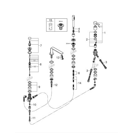GROHE 19577001 - 4-otworowa bateria wannowa LINEARE, chrom błyszczący