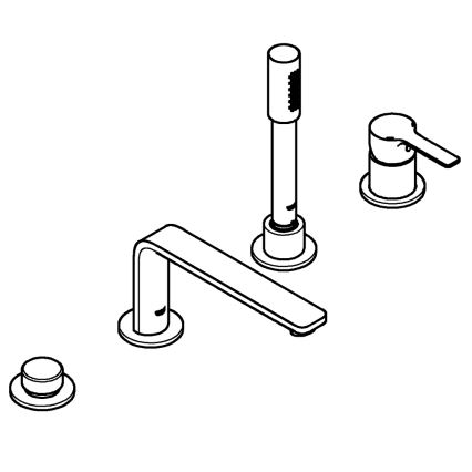 GROHE 19577001 - 4-otworowa bateria wannowa LINEARE, chrom błyszczący