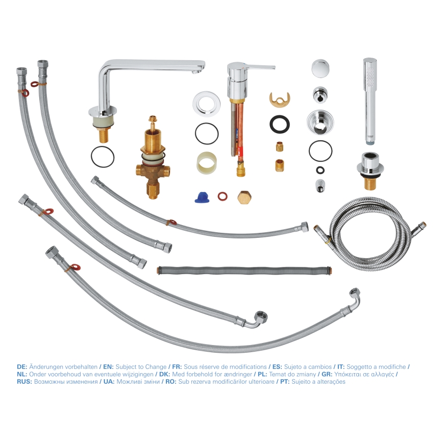 GROHE 19577001 - 4-otworowa bateria wannowa LINEARE, chrom błyszczący