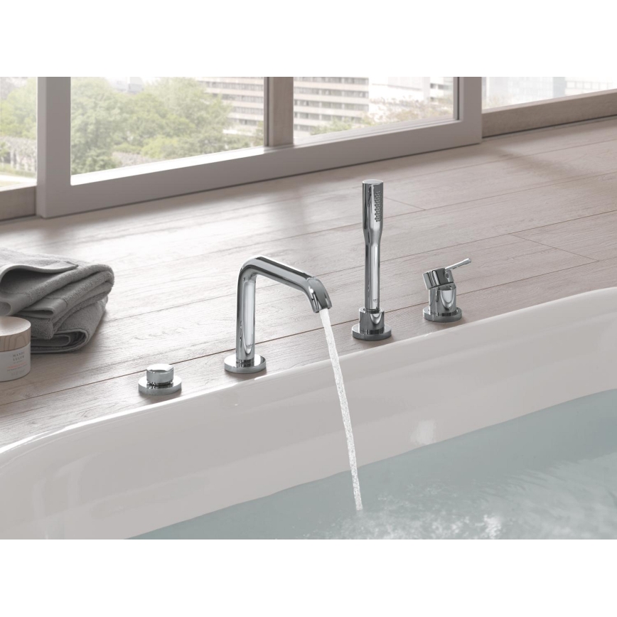 GROHE 19578001 - Czterootworowa bateria wannowa ESSENCE 197 mm, błyszczący chrom