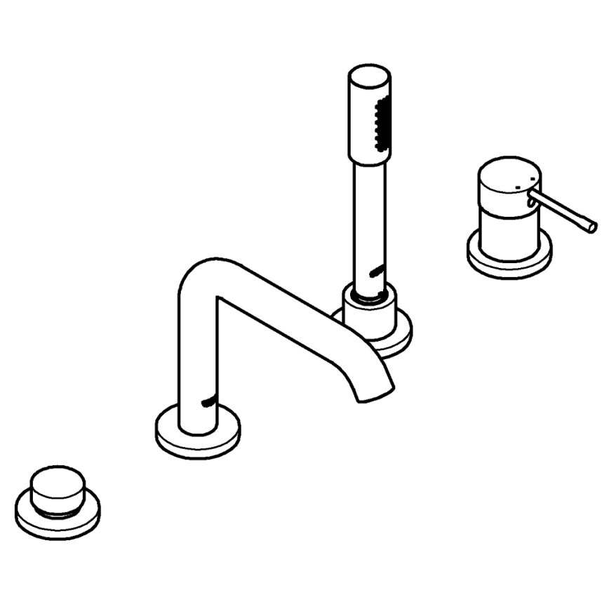 GROHE 19578DC1 - Czterootworowa bateria wannowa ESSENCE, stal nierdzewna