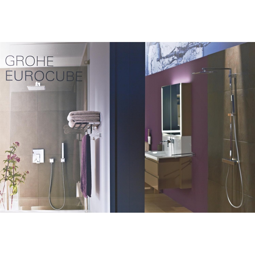 GROHE 19895000 - Bateria umywalkowa dwuotworowa EUROCUBE 171 mm, chrom błyszczący