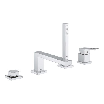 GROHE 19897001 - 4-otworowa bateria wannowa EUROCUBE, chrom błyszczący