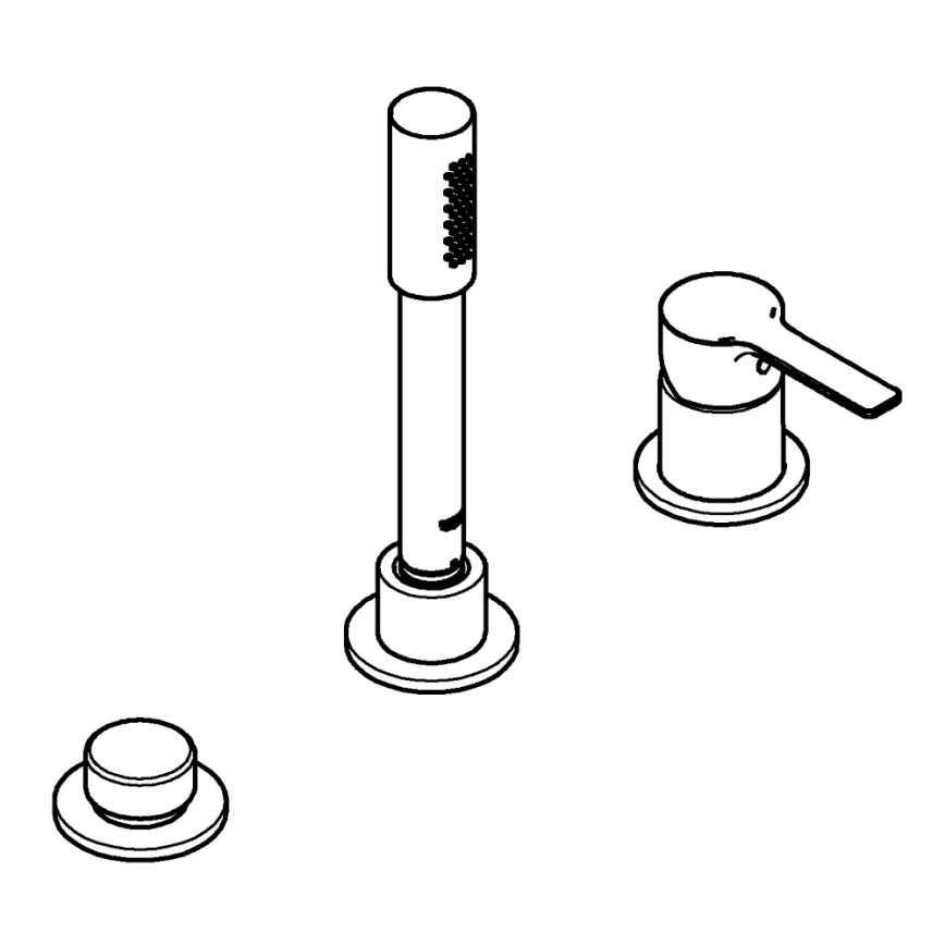 GROHE 19965001 - Bateria wannowa trójotworowa LINEARE chrom błyszczący