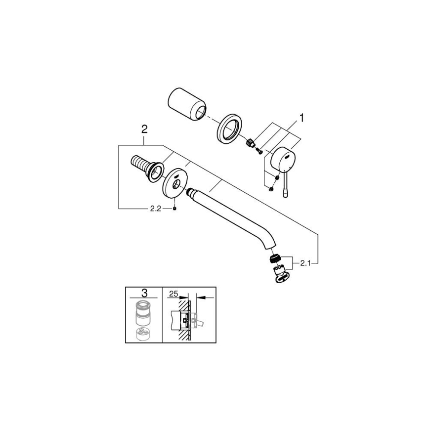 GROHE 19967DC1 - bateria umywalkowa dwuotworowa ESSENCE 230 mm stal nierdzewna