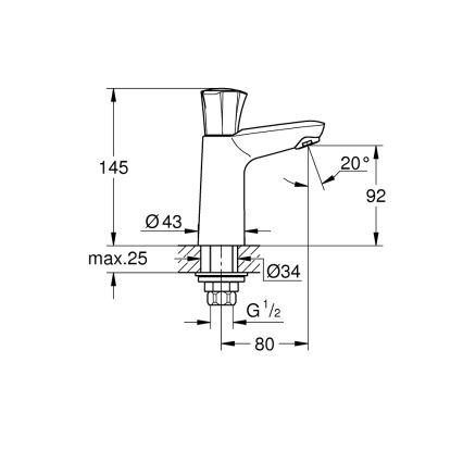 GROHE 20186001 - Bateria stojąca COSTA L DN 15, błyszczący chrom