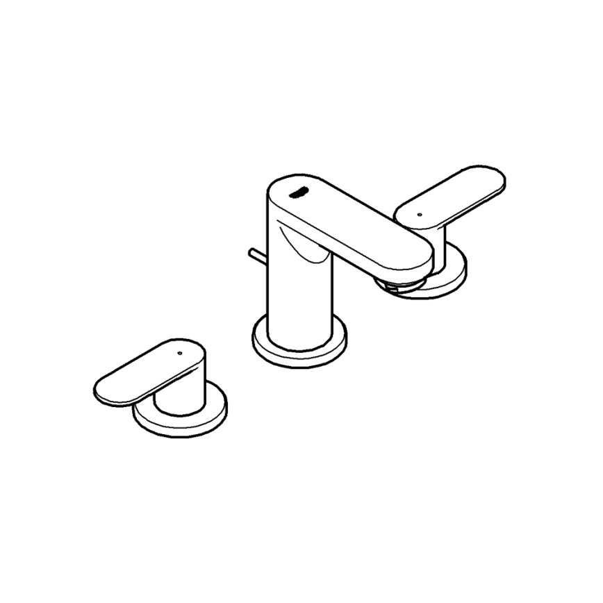 GROHE 20187000-Bateria umywalkowa 3-otworowa EUROSMART COSMOPOLITAN DN 15 chrom