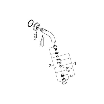 GROHE 20205000 - Zawór ścienny UNIVERSAL 106 mm chrom błyszczący