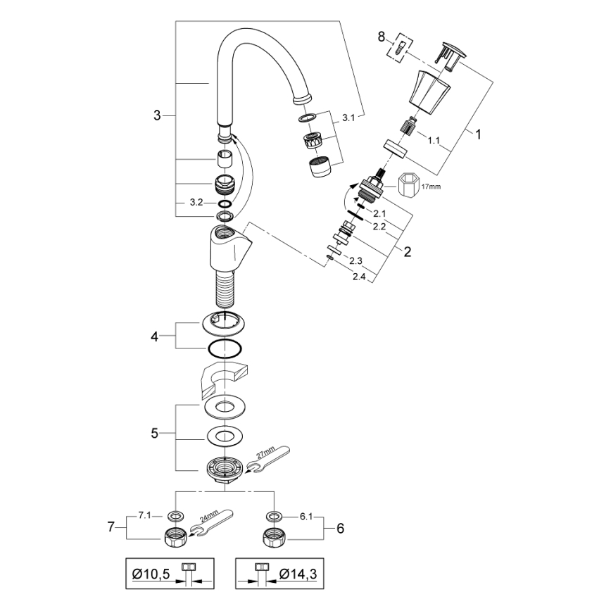 GROHE 20393001 - Zawór stojący COSTA L DN 15 chrom błyszczący