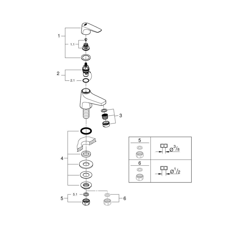 GROHE 20577000 - Zawór stojący START FLOW DN 15 chrom błyszczący