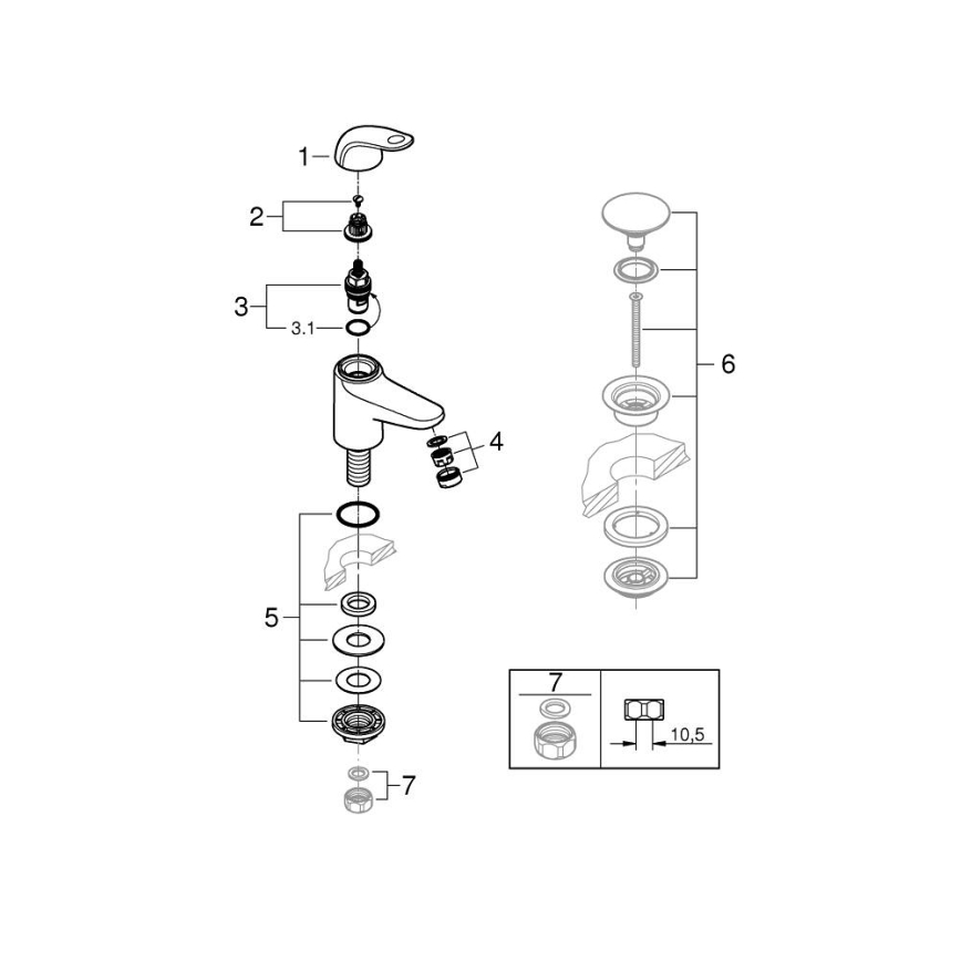 GROHE 20617001 - Zawór stojący SWIFT rozmiar XS błyszczący chrom