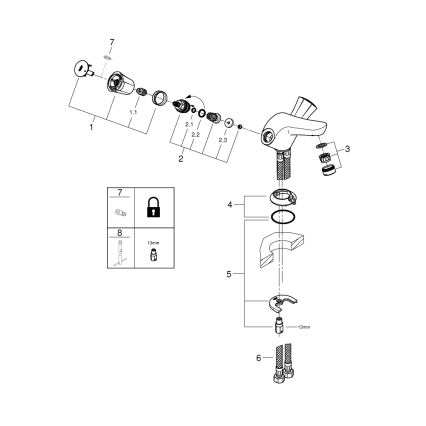 GROHE 21100001 - Bateria umywalkowa COSTA L DN 15 chrom błyszczący