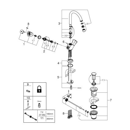 GROHE 21375001 - Bateria umywalkowa COSTA L błyszczący chrom