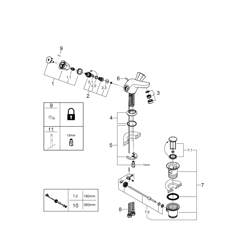 GROHE 21390001 - Bateria umywalkowa COSTA L DN 15 chrom błyszczący