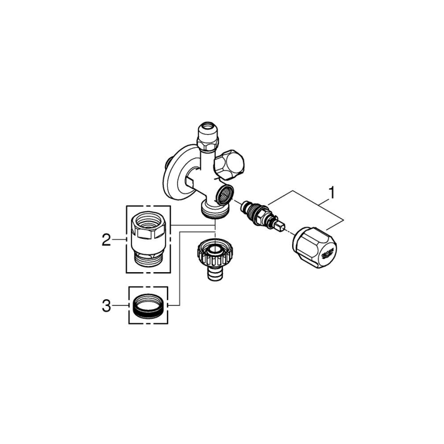 GROHE 22035000 - zawór kątowy kombi UNIVERSAL DN 15, chrom błyszczący