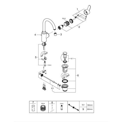 GROHE 23043003 - bateria umywalkowa EUROSTYLE COSMOPOLITAN rozmiar L, chrom