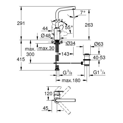 GROHE 23054003 - Bateria umywalkowa EURODISC COSMOPOLITAN rozmiar L chrom