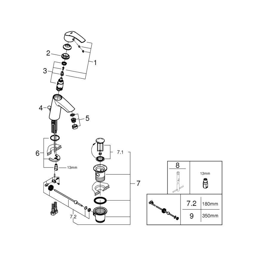 GROHE 23322001 - Bateria umywalkowa EUROSMART DN 15 błyszczący chrom