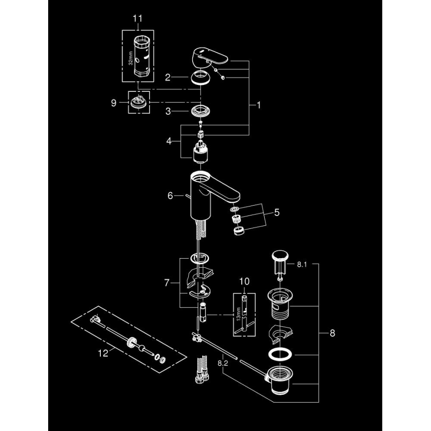 GROHE 23325000 - Bateria umywalkowa EUROSMART COSMOPOLITAN rozmiar M chrom