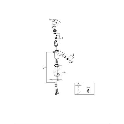 GROHE 23332001 - Bateria bidetowa BAUEDGE rozmiar S, chrom błyszczący