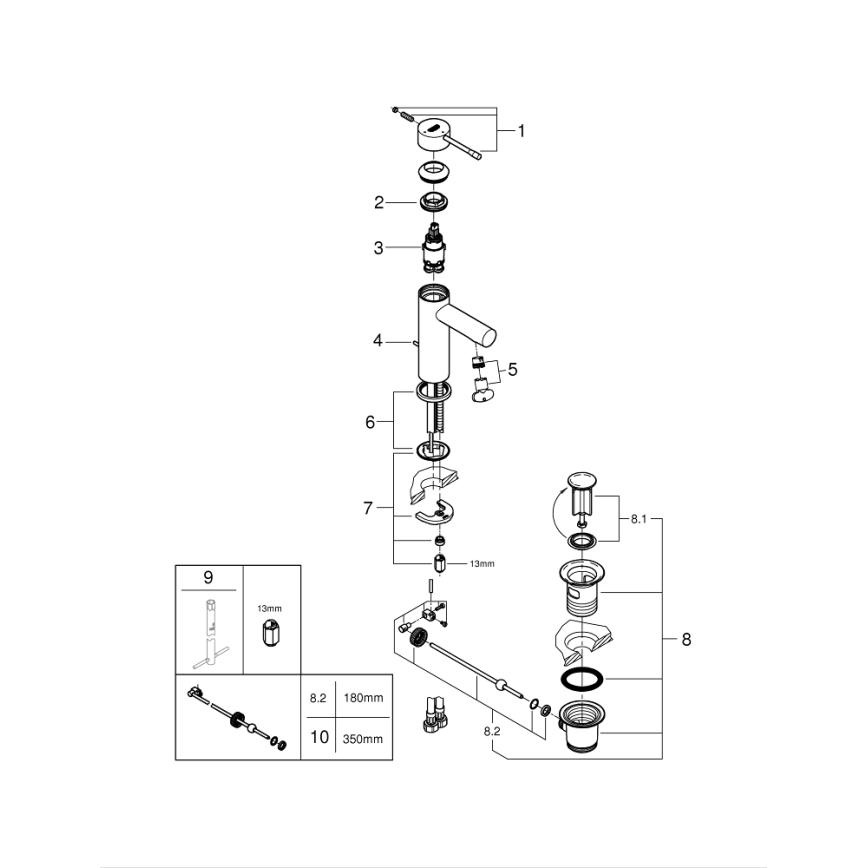 GROHE 23379001 - Bateria umywalkowa ESSENCE chrom błyszczący