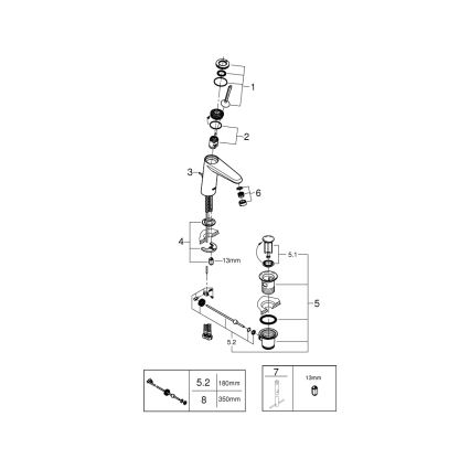 GROHE 23427000 - Bateria umywalkowa EURODISC JOY DN 15, rozmiar M, chrom błyszczący