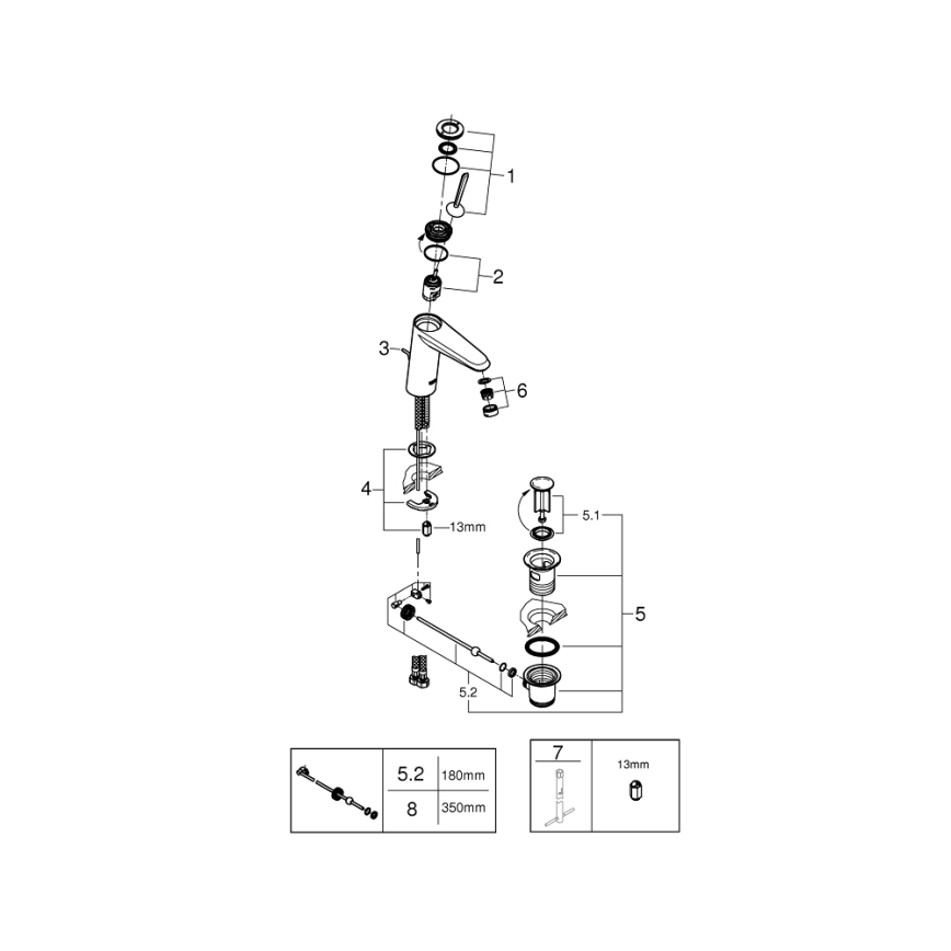 GROHE 23427000 - Bateria umywalkowa EURODISC JOY DN 15, rozmiar M, chrom błyszczący
