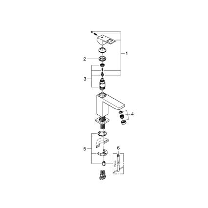 GROHE 23446000 - Bateria umywalkowa EUROCUBE DN 15 chrom błyszczący