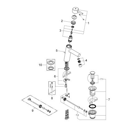 GROHE 23450001 - Bateria umywalkowa CONCETTO M chrom błyszczący