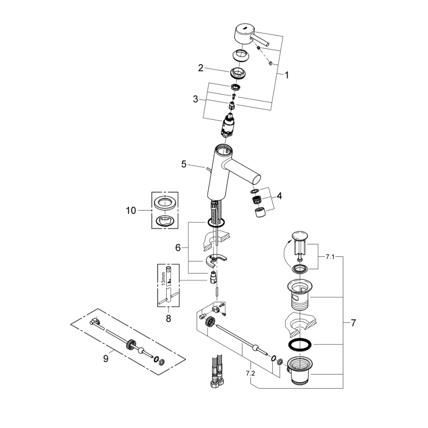 GROHE 23450001 - Bateria umywalkowa CONCETTO M chrom błyszczący
