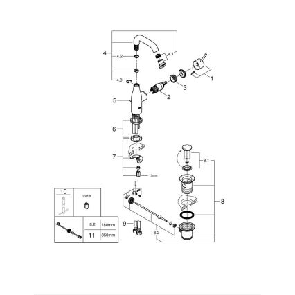 GROHE 23462DC1 - Bateria umywalkowa ESSENCE, rozmiar M, stal nierdzewna