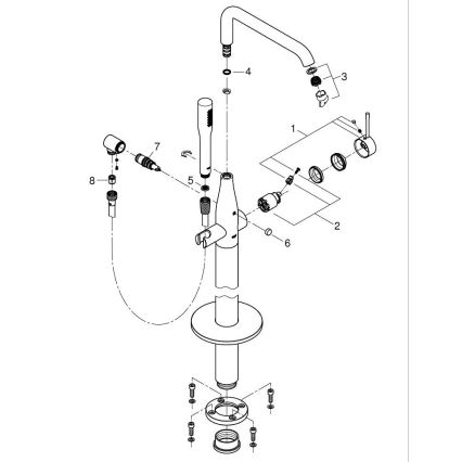 GROHE 23491DC1 - Bateria wannowa ESSENCE 277 mm stal nierdzewna