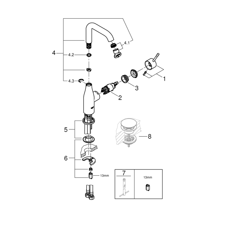 GROHE 23541001 - Bateria umywalkowa ESSENCE DN 15, chrom błyszczący