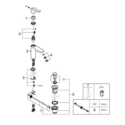 GROHE 235522432 - Bateria umywalkowa START 192 mm czarna