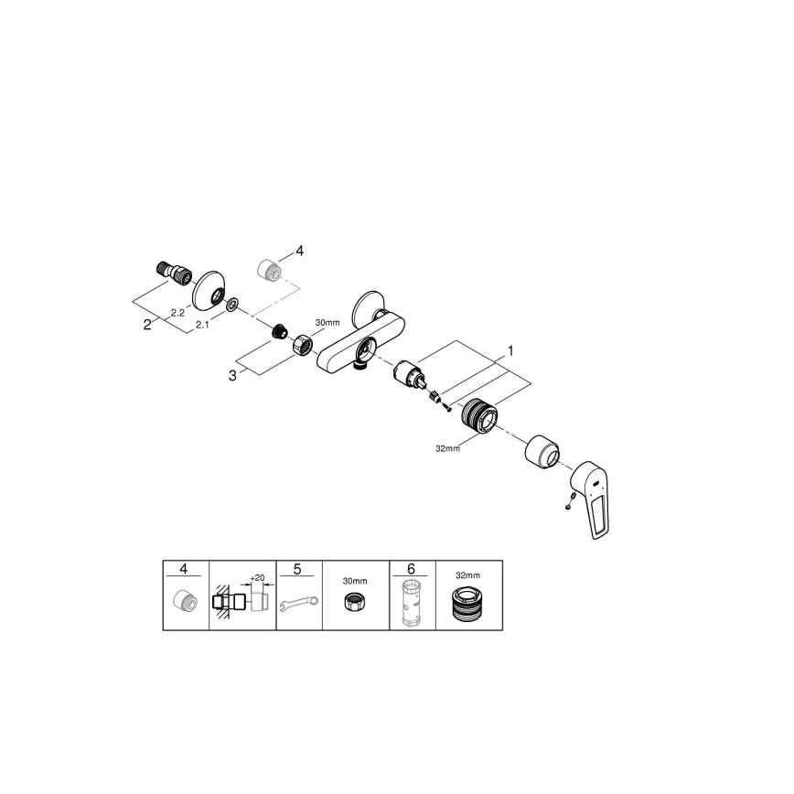 GROHE 23634001 - Bateria prysznicowa DN 15 chrom błyszczący